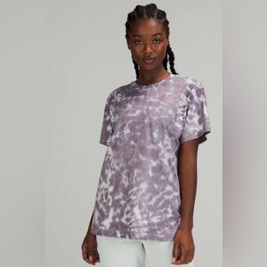 Lululemon All Yours Short Sleeve Shirt, Marmoleado Tie Dye Starlight Dusky, 14